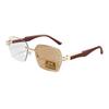 Men's and women's personalized frameless trimmed box sunglasses Internet celebrities trend versatile sunglasses UV protection