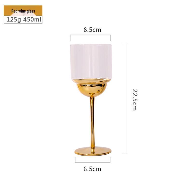 Stylish European High-Stem Electroplated Crystal Wine Glass