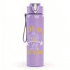1PC Golden Gym Vintage Text Print 750ml colorful plastic sports water bottle leakproof pop up lid with straw for outdoor work home use