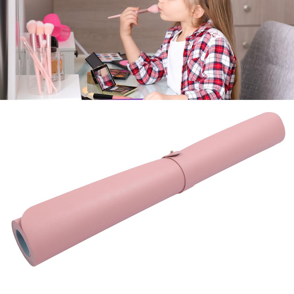 PU Leather Nail Art Table Mat Waterproofing Double Sided Vanity Protector Makeup Mat for Salon Home 
