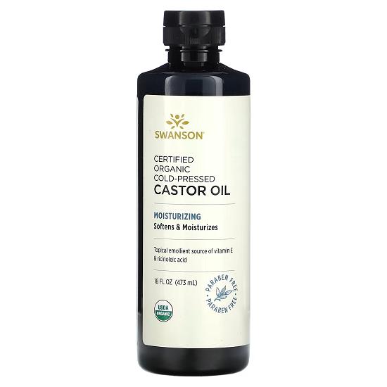 Certified Organic Cold-Pressed Castor Oil, 16 Fl Oz (473 Ml)