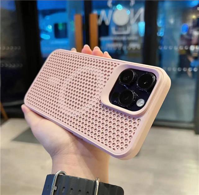For iPhone 16 Pro Max Luxury Magsafe Magnetic Heat Dissipation Mesh Phone Case For iPhone 11 12 13 14 15 16Plus Protective Cover