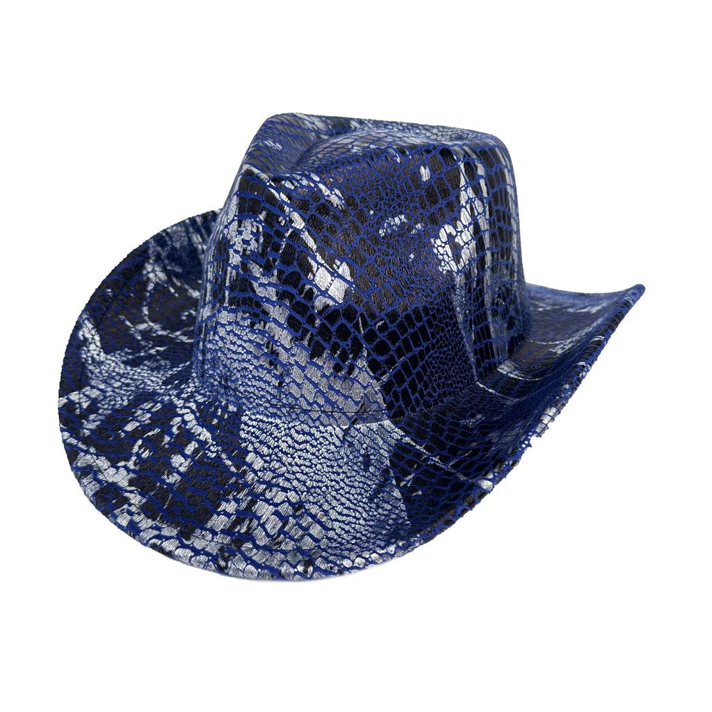 Heißverkauf Vielseitiger Schlangenleder Western Cowboyhut Retro Lässig Personalisierter Jazzhut Europäische Und Amerikanische Mode Gekräuselte Zylinderhut