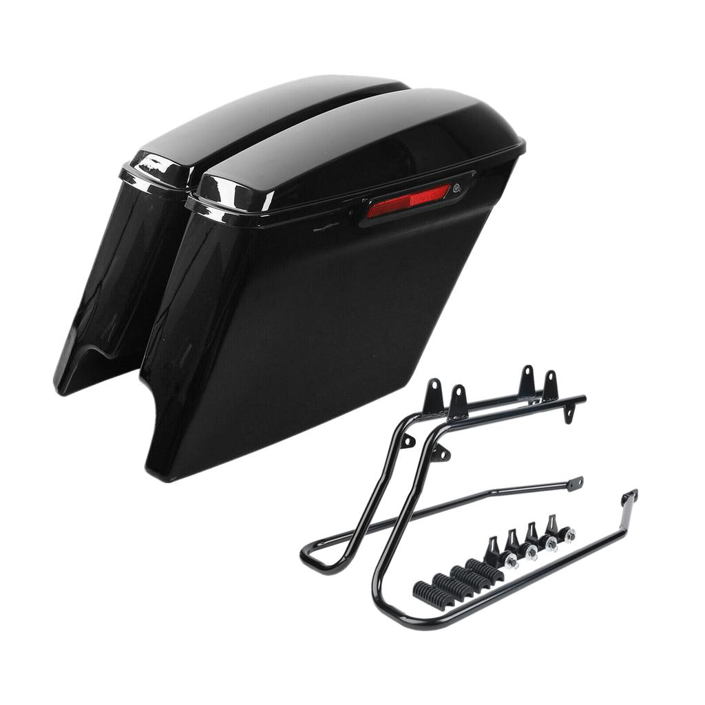 Motorcycle 5" Stretched Saddlebag Conversion Brackets For Harley Softail Fatboy 1984-2017