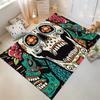 Colorful Sugar Skull Pattern Area Rug with Floral Artistic Design Suitable for use as an anti-slip for living room bedroom sofas