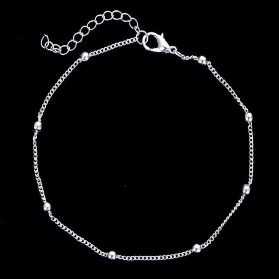 

PH-CA Шарм-цепочка на ножной браслет 5 шт./компл. Женский браслет с бусинами на щиколотке 5Pcs серебряный