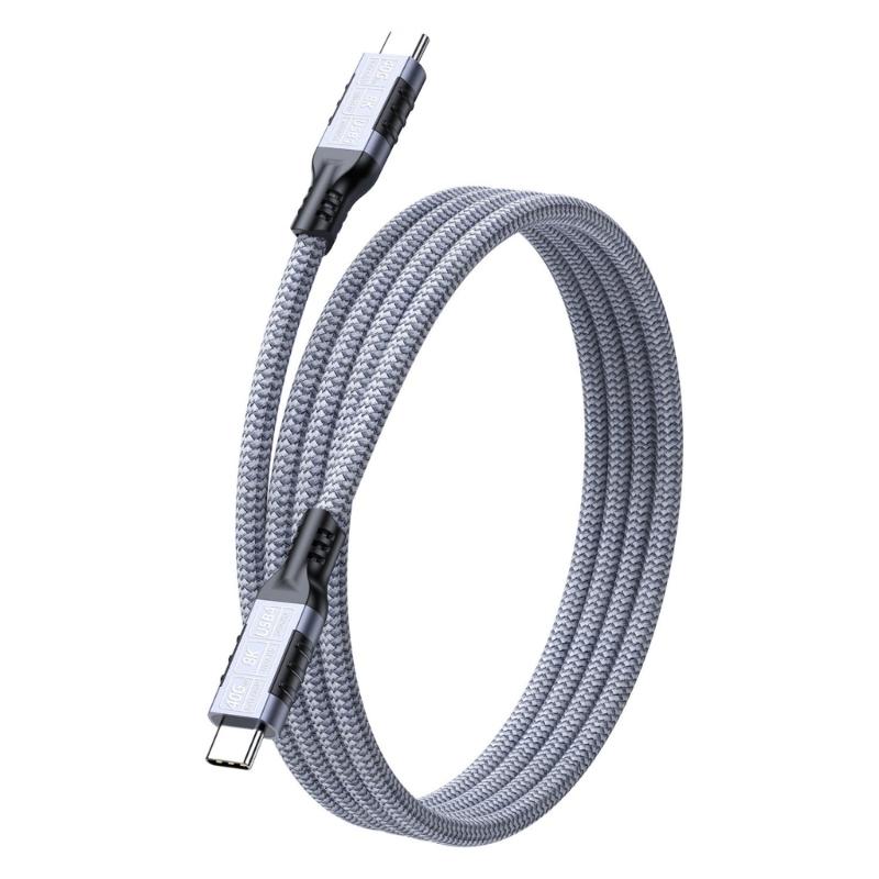 USB C Extension Cable Support 8K@60Hz Video 240W Charging 40Gbps Data Transfer Braided USB 4 Cable for Type C Devices