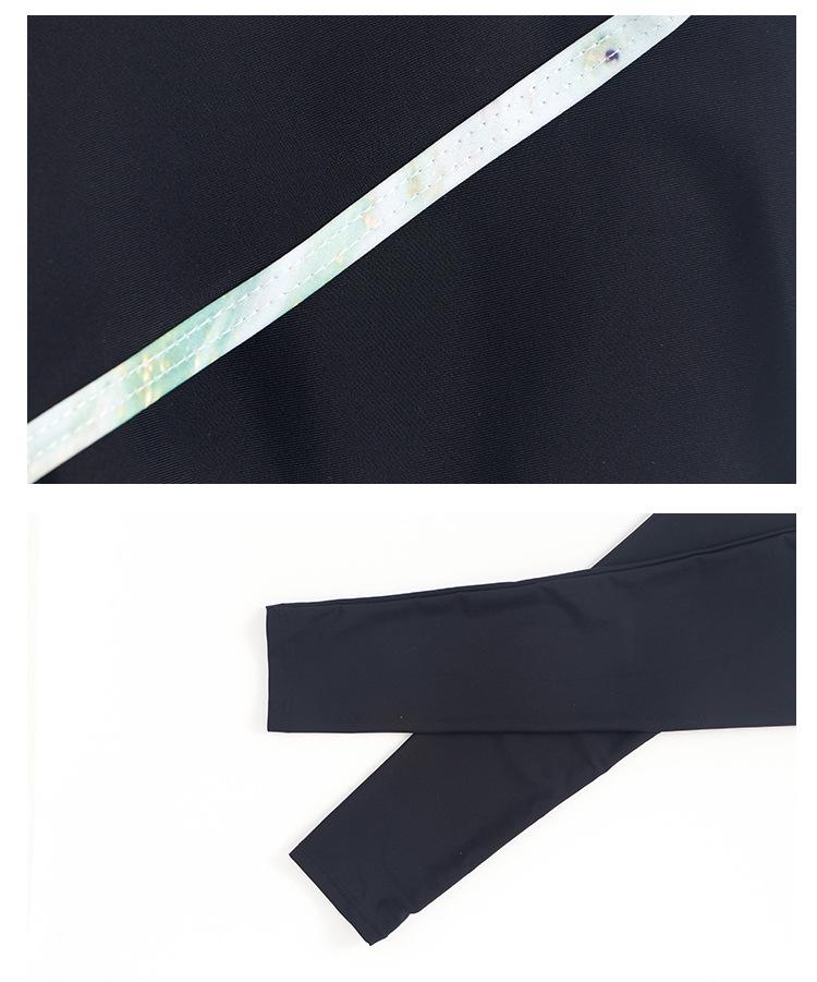Women's Three-Piece Swimsuit: Long-Sleeve, Flat-Leg Design to Slim and Cover. Ideal for Small Busts, Perfect for Hot Springs.