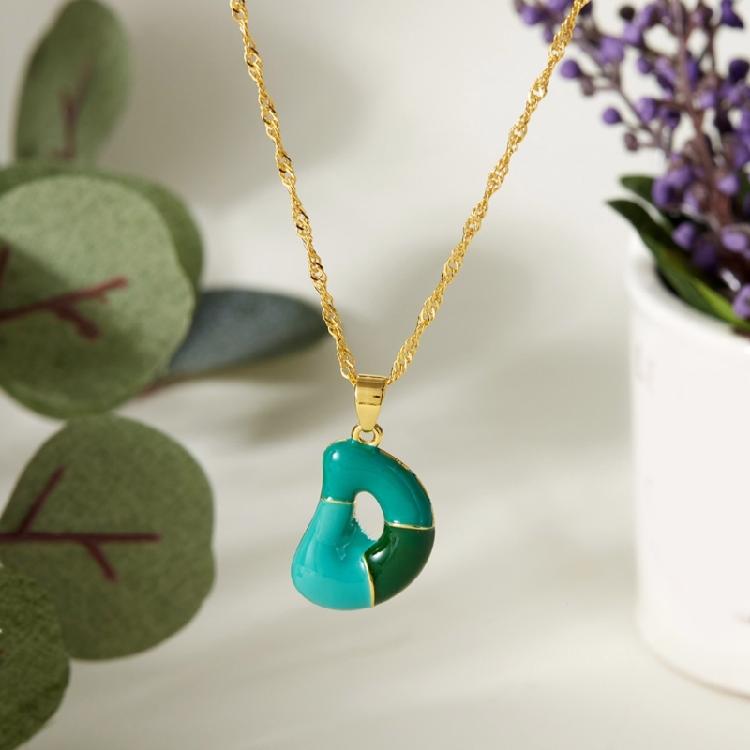 Lebendiger Buchstabenanhänger Legierung Halskette Party Wear Essential Zarte Schlüsselbeinkette Geschenk für Freund Geburtstage