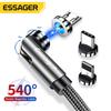 Essager 540 otočný magnetický kabel Micro USB Type C kabel pro iPhone14 Android Rychlé nabíjení Magnetická nabíječka Telefonní kabel Drátový kabel