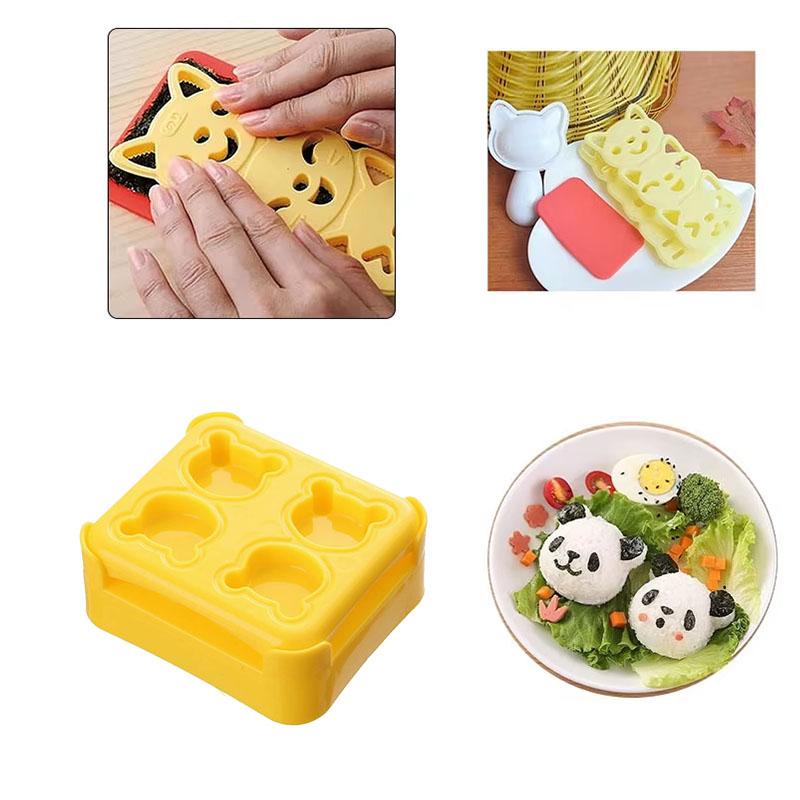 Kreatives Reiskugel-Formen-Set DIY Sushi Onigiri Maker Bento-Werkzeug für Kinder Dreieck Herz Bär Panda Form Einfaches Sushi-Herstellungs-Set