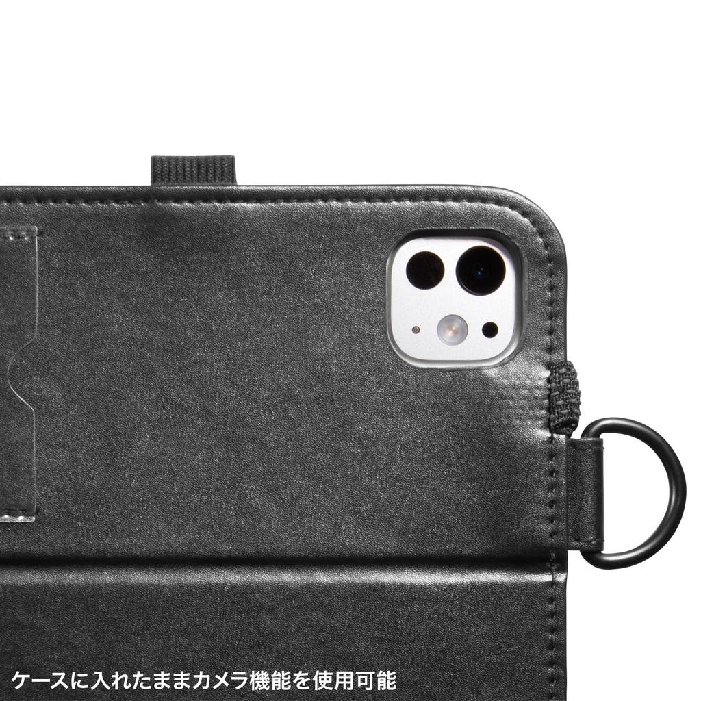 Sanwa Supply PDA-IPAD1712BK2 Case with Stand and Belt for iPad Pro 11-inch (M4/2024)