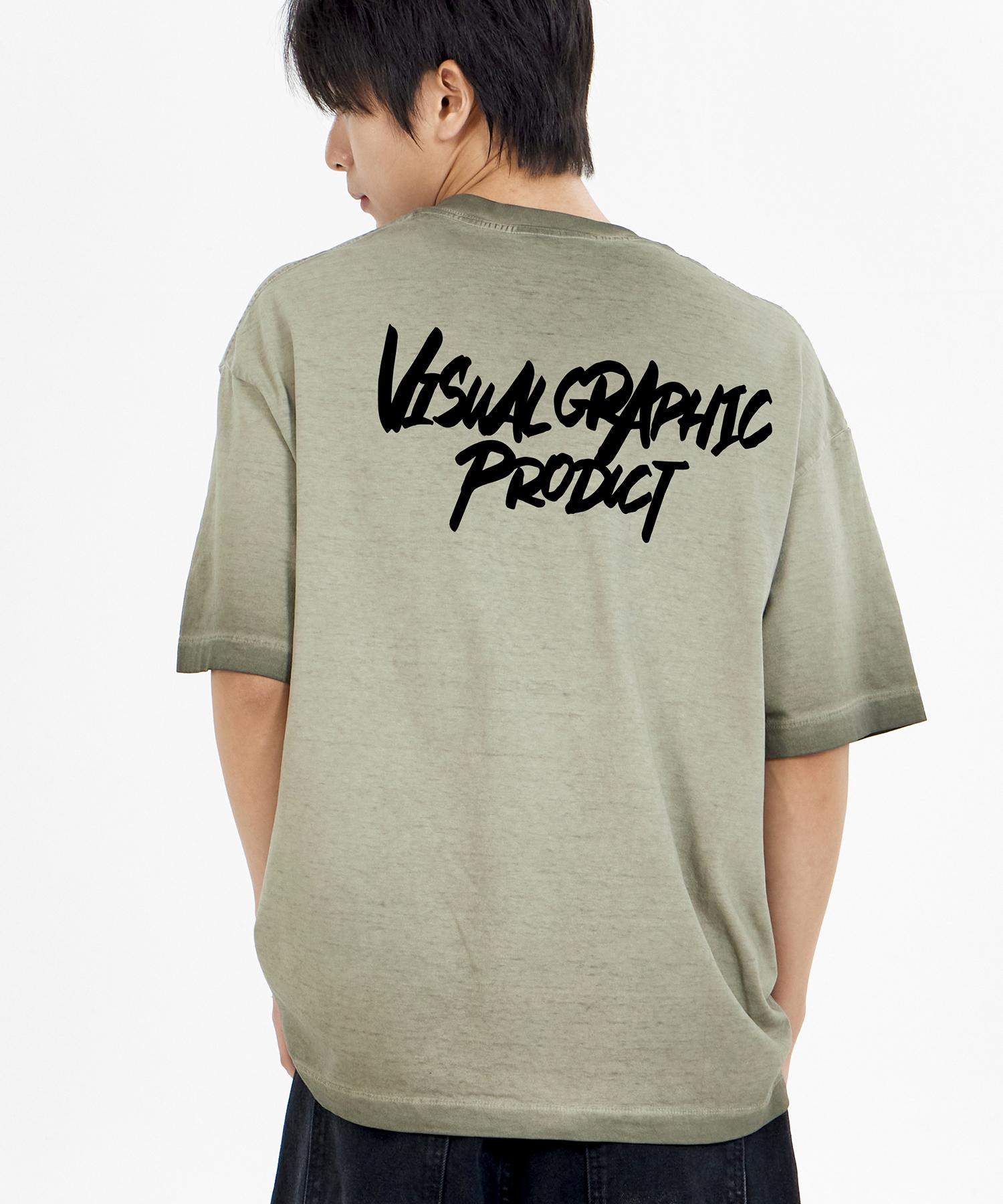 Biel Fade Pigment Graphite Logo Short Sleeve T-Shirt Khaki M