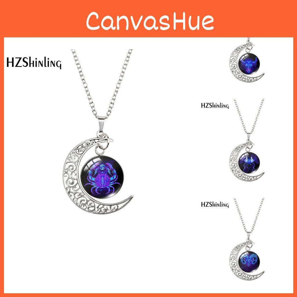 Fashionable Zodiac Moonlight Gemstone Necklace Featuring Beautiful Geometric Style