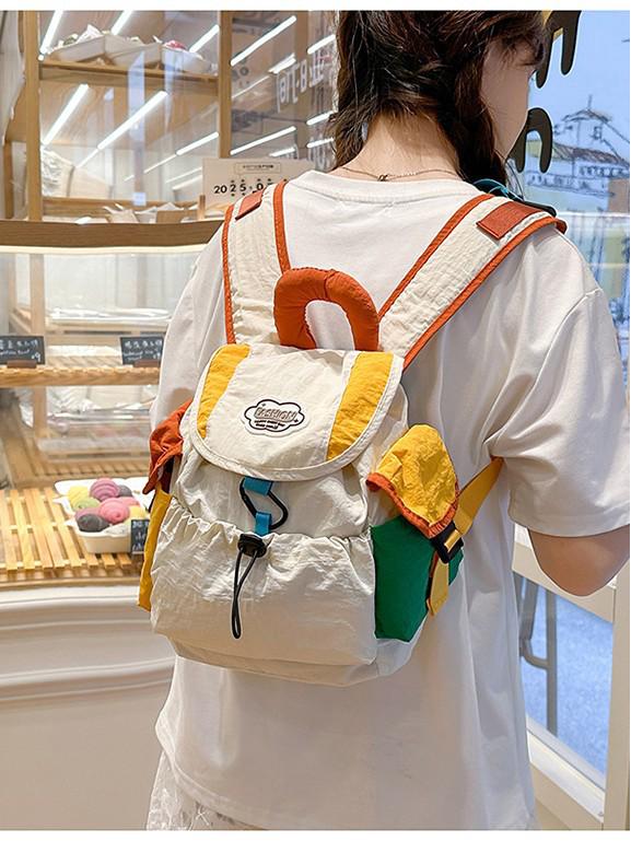 Dopamine Color Block Parent-Child Backpack for Kindergarten & Primary Girls – Lightweight Schoolbag for Outings