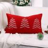 Christmas Tree Embroidery Pillow Cover Cojines 30x50cm Red Green Holiday Decoration Pillowcase Cushion Covers Decor Home Sofa