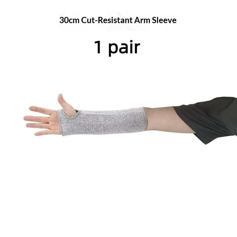 HPPE Level 5 Cut Resistant Arm Sleeves 1 Pair Anti Puncture Safety Sleeve for Glass Handling Construction Repair Work