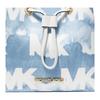 Michael Kors MK Suri Letter Logo Tie-Dye Drawstring Coated Canvas Polyester Bucket Bag Women Bags Sky-Blue 35T1GU2C5I-PALE-BLUE-MULTI