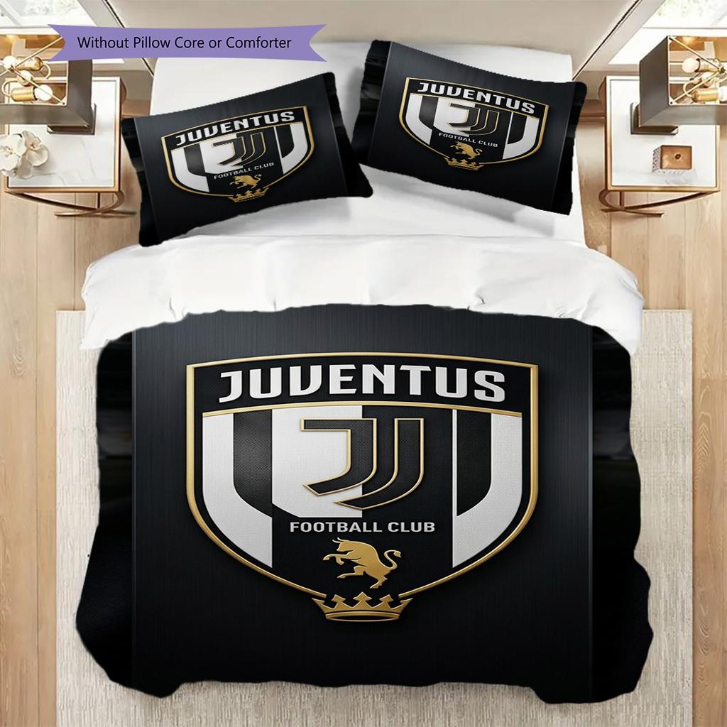 Emblema del Football Club Juventus Set da tre pezzi (1 * copripiumino + 2 * federa, senza nucleo) Copripiumino e federa Morbido e confortevole