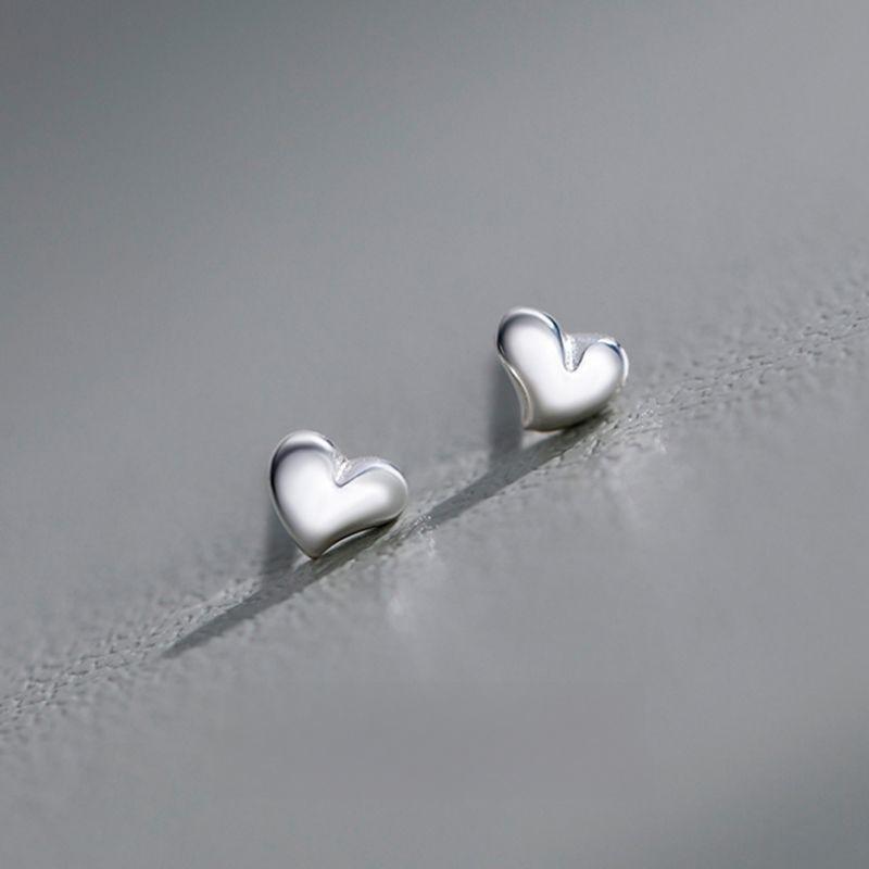 S925 Sterling Silver Heart Stud Earrings for Women - Sweet Unique Design 2023 Trend
