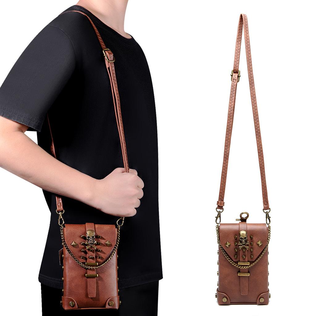 Medeltida Retro PU Tung Industri Dumplingväska, En Nisch Original Damens Enkelaxel Crossbody Mobiltelefon Myntväska