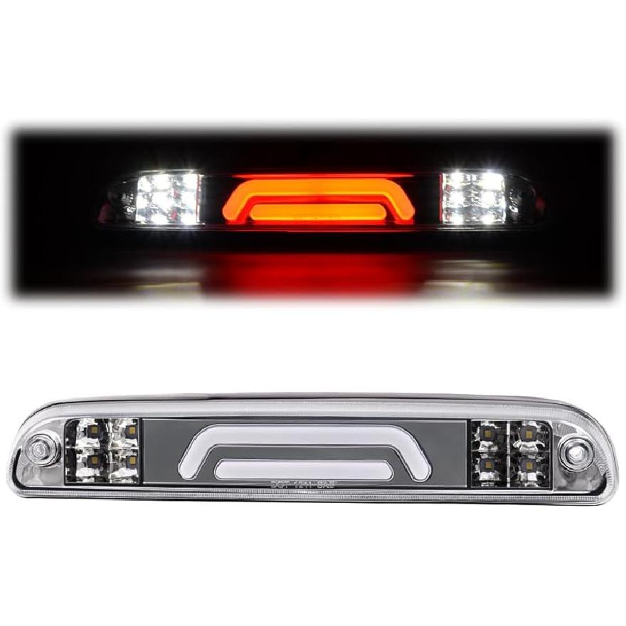 PIT66 3Rd Brake Light Compatible With 2004-2008 Ford F150 High Mount Center Rear Roof Third Cargo Light Parking Light Halogen Clear/Red Lens Tercera