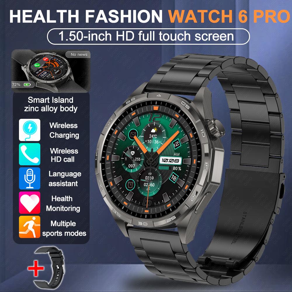 2026 New Watch 6 Pro Outdoor Sports Smart Watch Men 1.50” HD Screen GPS Track Tracking Altimeter Pressure Heart Rate Smart Watc