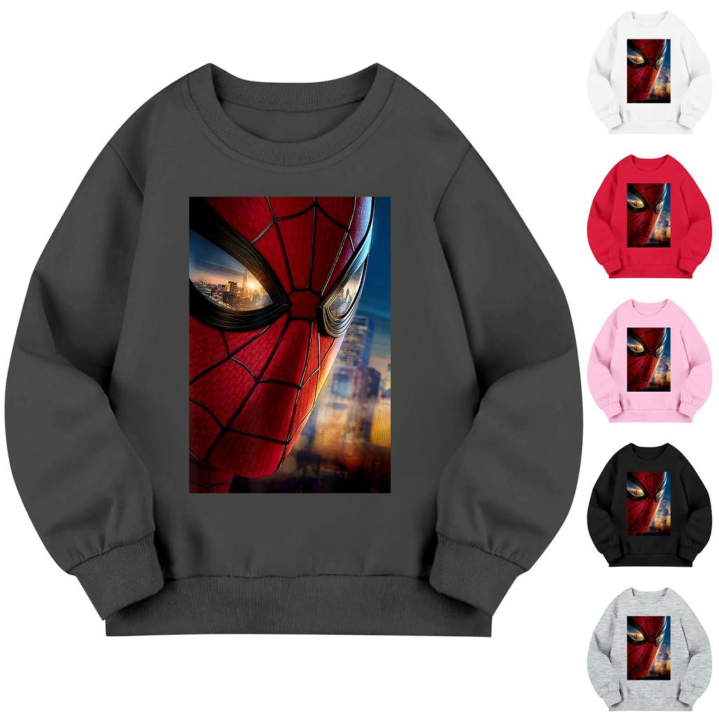 Kids Long Sleeve Neck Sweatshirt, Letter Print Pullover, Loose Fit Top for Boys Girls