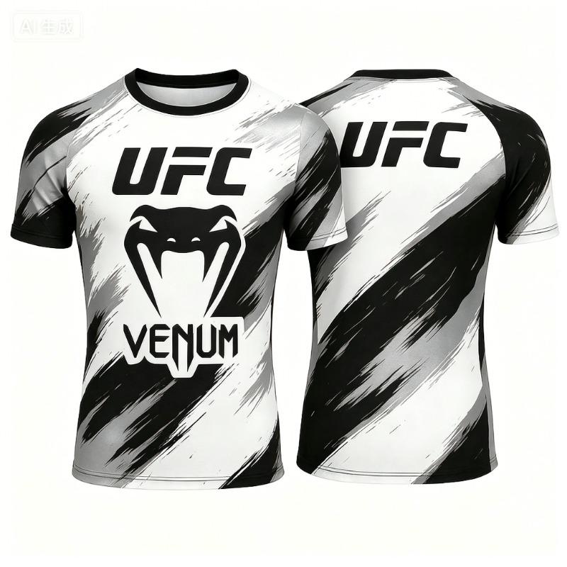 Heißer Sommer Verkauf UFC Boxen Kampf Wettbewerb Herren T-Shirt Mode Schnelltrocknend Lässig Atmungsaktiv Rundhals Kurzarm Oberteile