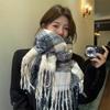 New atmosphere plaid scarf female winter Korean versatile student jk cute thickened scarf to keep warm