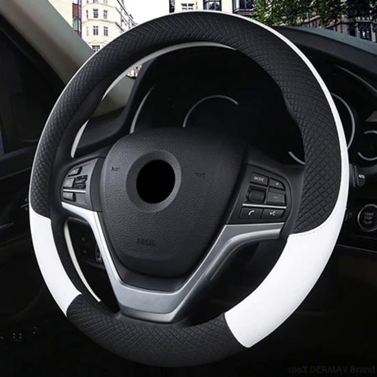 100% DERMAY Brand Leather Steering Wheel Cover Non-slip for Renault Megane 2 II MK2 2002-2009 Car Styling Auto Accessories
