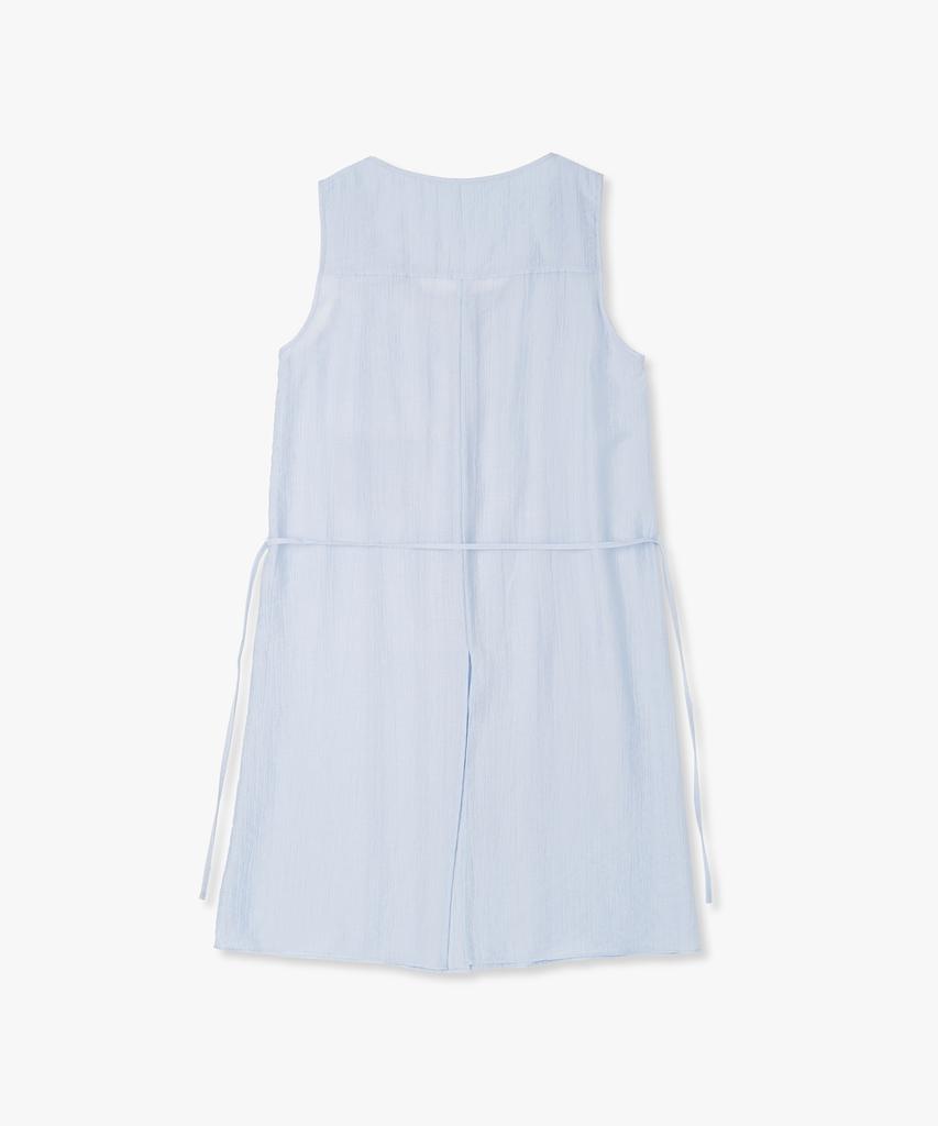 Plack Woman Tuck Point Layered Dress Sky Blue