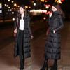 Zimowa swobodna kurtka parka damska czarna długa puchowa elegancka kurtka vintage streetwear zagęścić ciepłe gładkie ubrania damskie