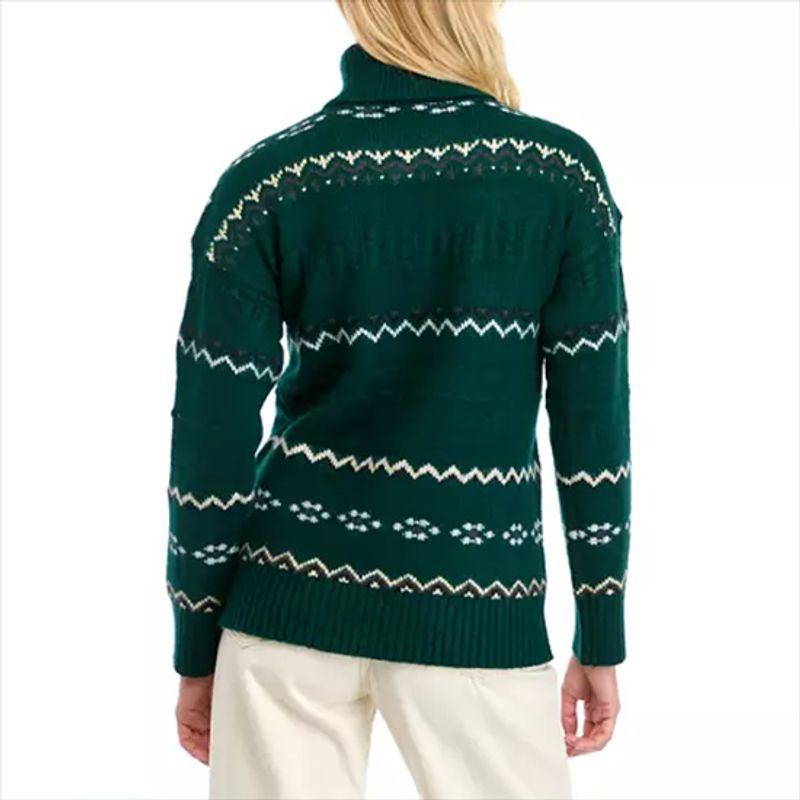 Autumn and Winter Foreign Trade European and American Plus Size Women's Clothes Fairisland Snowflake Turtleneck Sweater Thick Sweater Bottoming Shirt