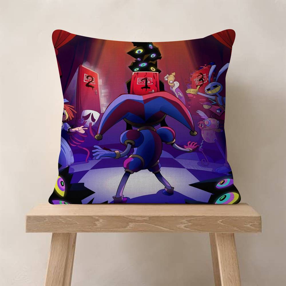 Anime The Amazing DDigital Circus Cushion Cover Inches Farmhouse Decor Home Throw Pillow Covers For Couch Decorations
