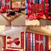 Bridal Room Wedding Decor Set with Double Happiness Backdrop, Tassels & Curtains