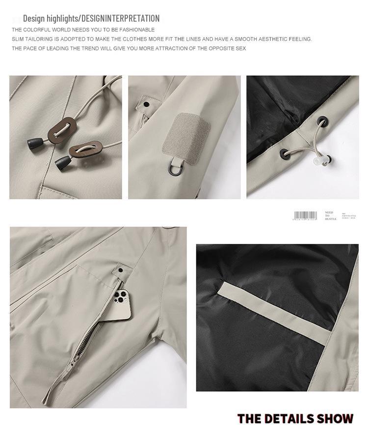 Herren Winddichte Jacke Mantel für Outdoor Reisen und Wandern