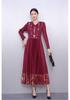 Elegant Plus Size Pleated Faux Two-Piece Dress with Hot Stamping