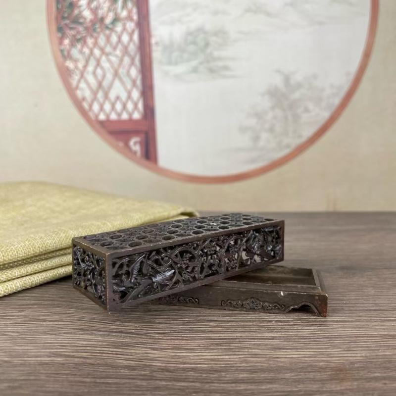 Antique Ebony Box Burner Desktop Decoration Tea Ceremony Home Incense Xiangyun Pattern A