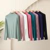 L To 4XL Plus Size Turtle Neck Long Sleeve Tshirts Fall Winter Base Layer T-Shirt Solid Color Modal Comfort Tee Tops Undershirt