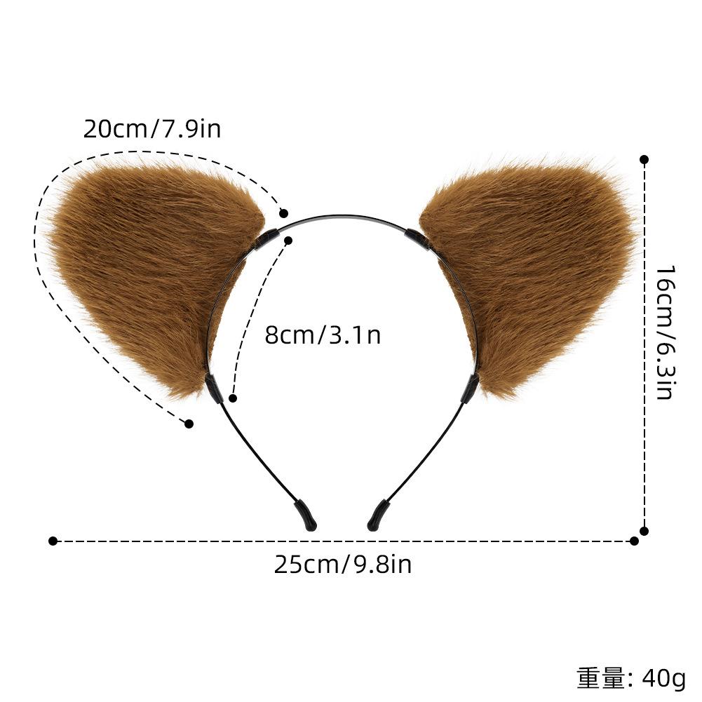 Original bear ear headband, realistic animal ear design cos Multicolored panda ear plush hair accessories