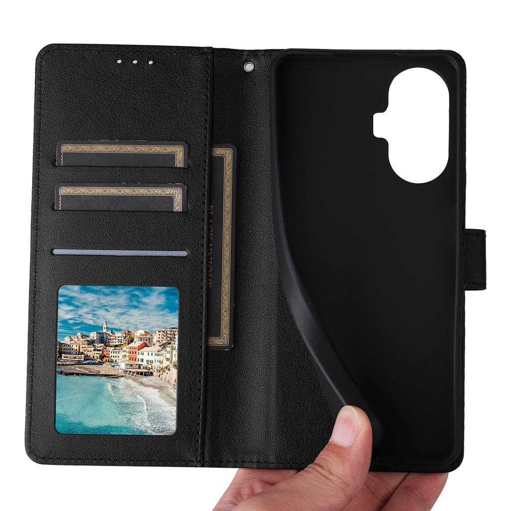 For Realme 10 Pro+ 5G Case PU Leather Phone Cover with Viewing Stand/3 Card Holder