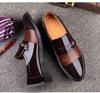 Men's Spring & Autumn Perforated Formal Leather Shoes with Plus Velvet Lining