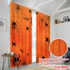 2PCS Halloween Curtains, Orange Spider Web, Digital Print, Bedroom Living Room, Office, Kitchen, Bathroom, Dining Room