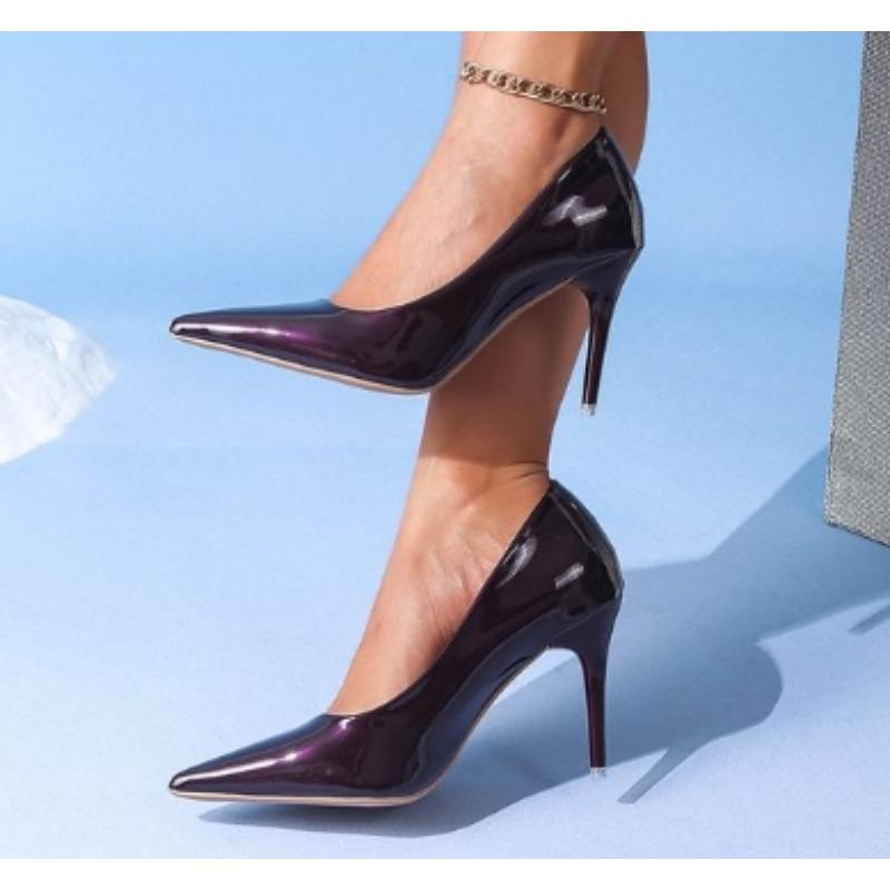 

Мода Новый Стиль Женские Розовые Туфли на Высоком Каблуке Женская Мода Лакированная Кожа Сексуальные Остроносые Шпильки Свадебные Туфли Банкетные Туфли Zapatos Mujer 35