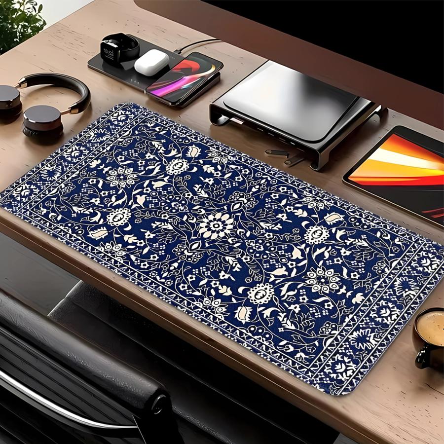 overlock Mouse Pad Desk accessories Keyboard Mouse Pad Computer Laptop Pad office Pad Game Console Pad Blue National Wind
