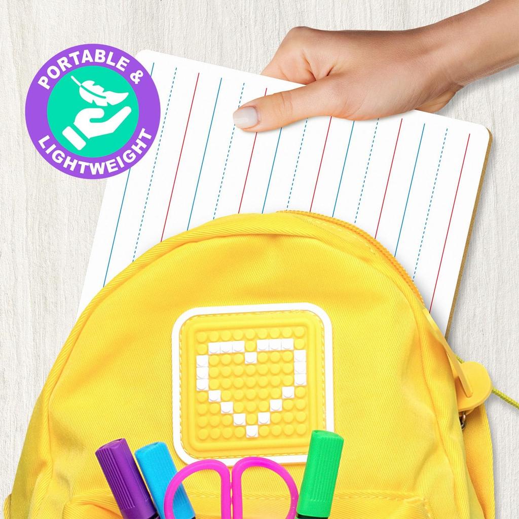 Scribbledo Double Sided Whiteboard Lined Dry Erase Board for Kids Ruled Writing Board Handwriting Practice Small White 9x12 Dry Erase Board with