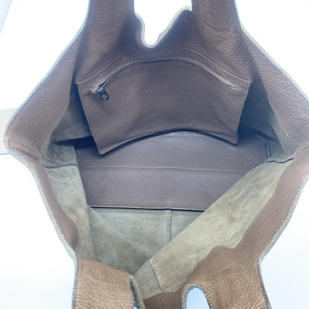 BOTTEGA VENETA Eneta Intrecciato Tote Bag Genuine Leather Brown A4 Size Large Capacity Unisex Women Men 145166