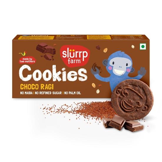 Slurrp Farm No Maida No Refined Sugar Choco Ragi Kekse | Gesunde Kekse Keks Hergestellt mit Vollkorn | 80g