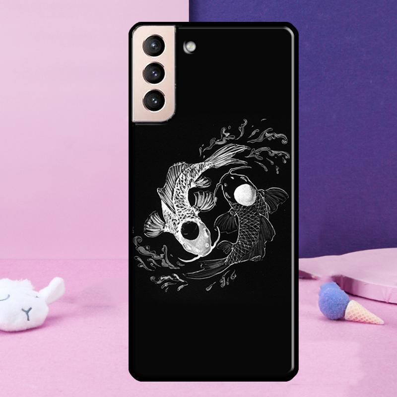 Koi Fish Yin Yang Art Phone Case For Samsung Galaxy S24 Ultra S25 Ultra S9 S10 S20 S21 S22 Plus S23 S24 FE Cover